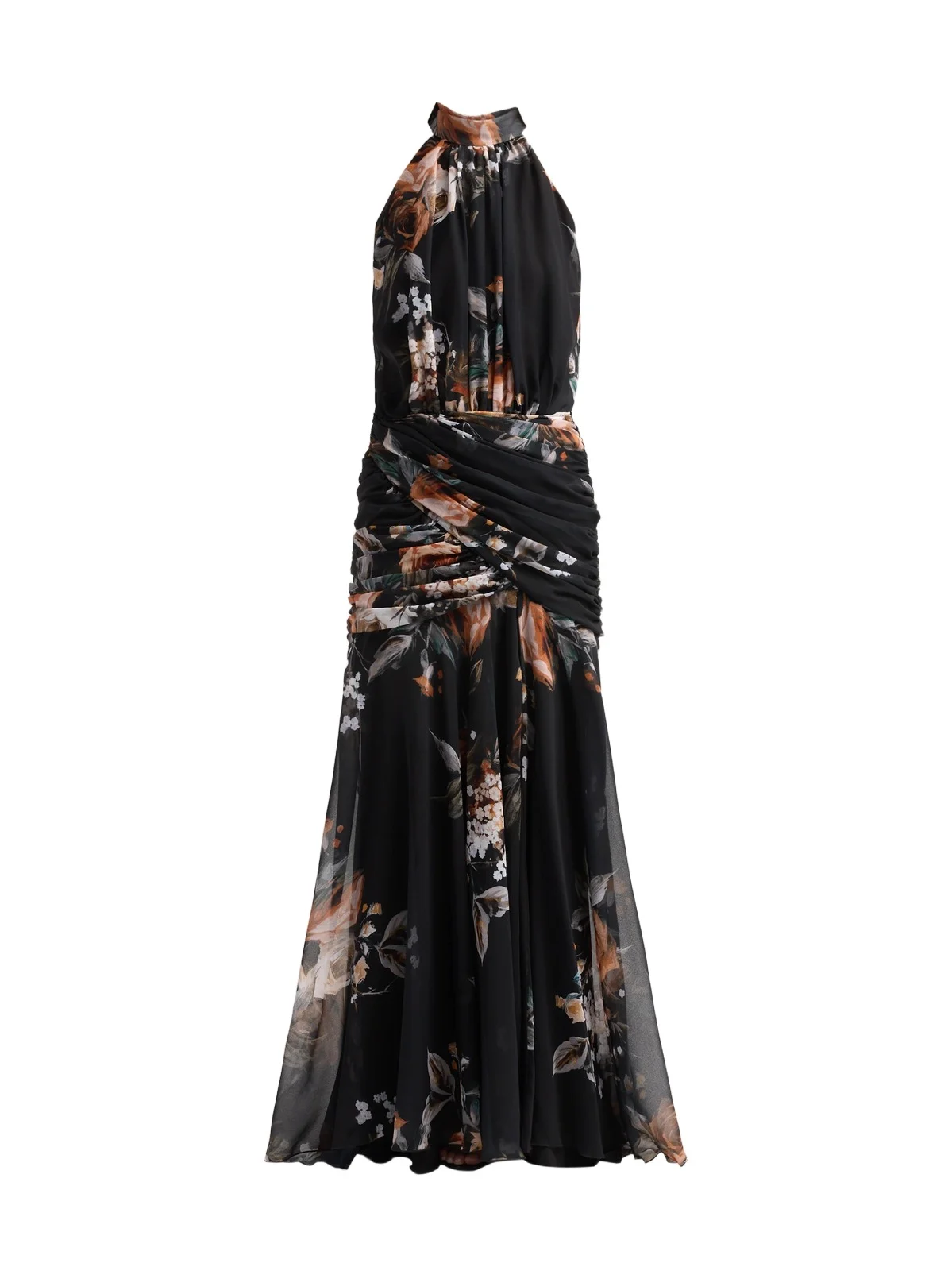 Women's Printed Chiffon Sleeveless Gown Women's Printed Chiffon Sleeveless Gown