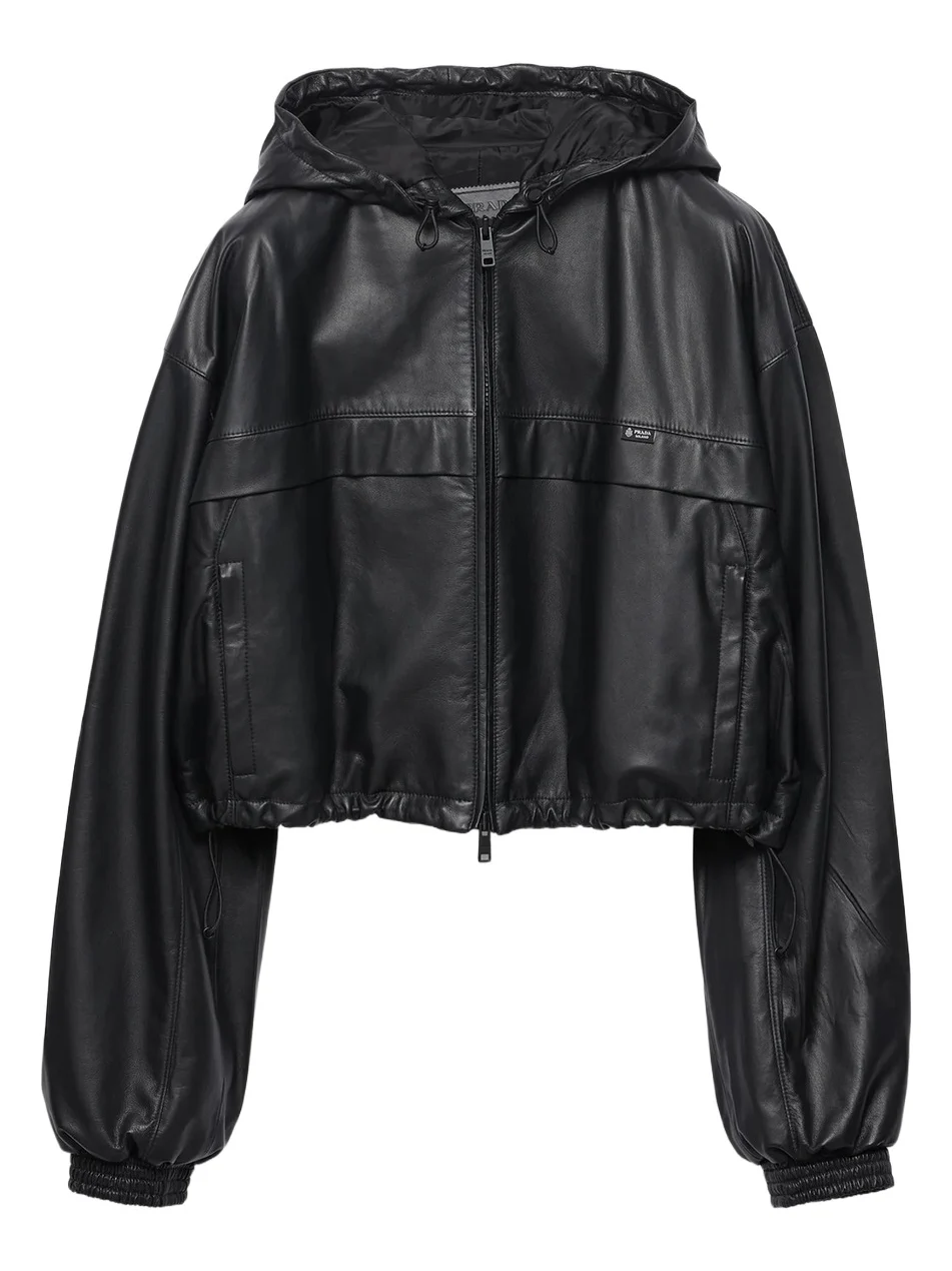 Prada Women's Hooded Nappa Leather Jacket