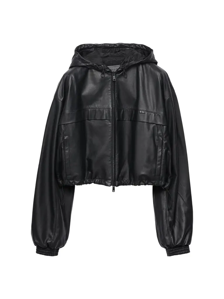 Prada Women's Hooded Nappa Leather Jacket