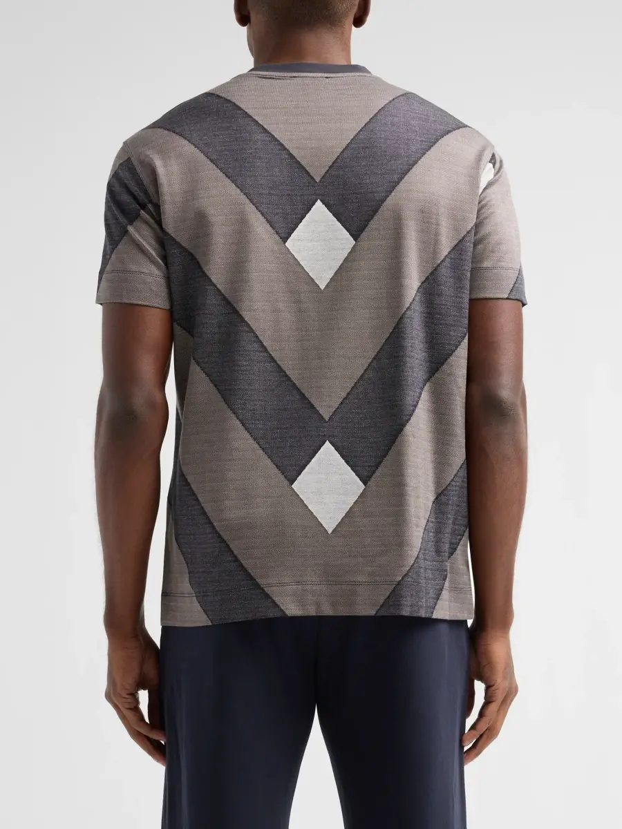 Emporio Armani Men's Geometric-Print Jersey Crewneck T-Shirt | Thumbnail 3 Emporio Armani Men's Geometric-Print Jersey Crewneck T-Shirt | Thumbnail 3