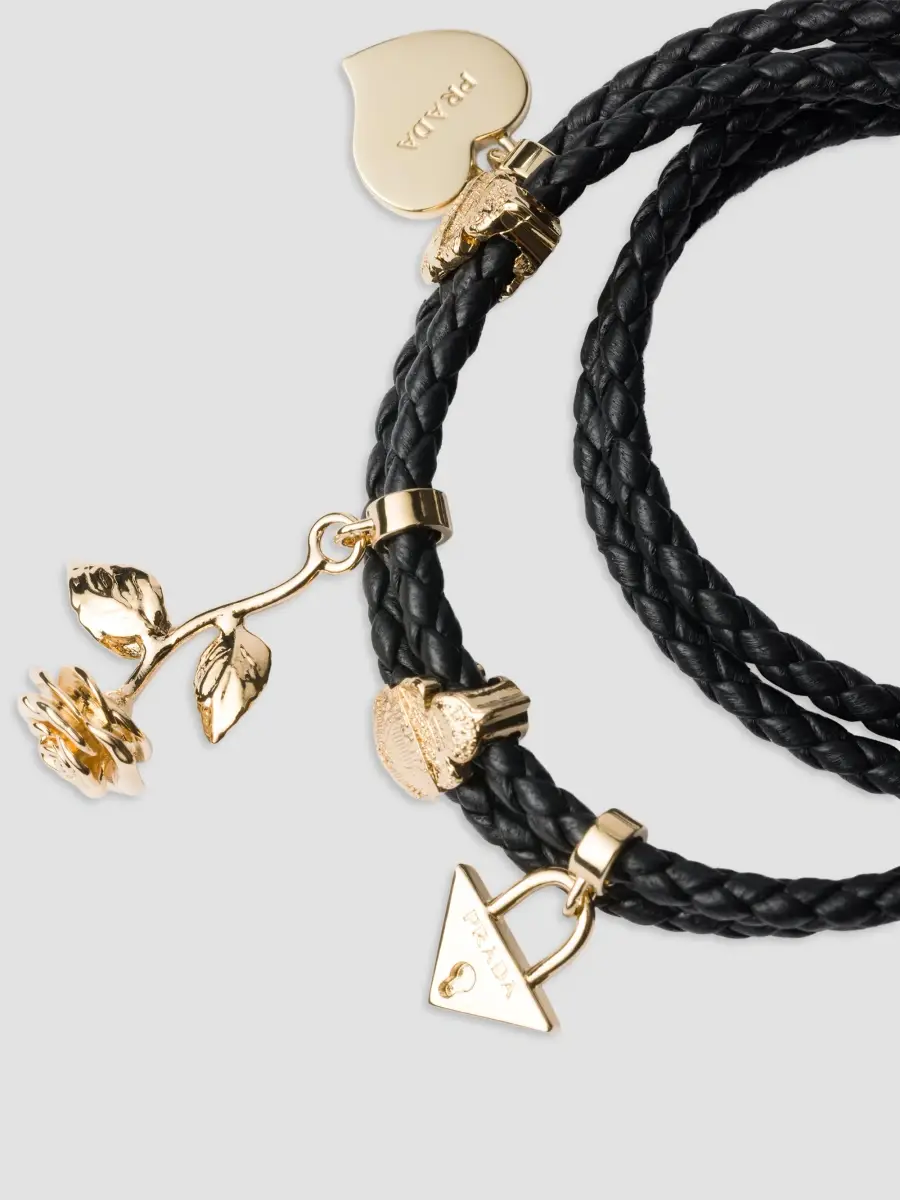 Prada Women's Braided Nappa Leather Bracelet | Thumbnail 3 Prada Women's Braided Nappa Leather Bracelet | Thumbnail 3