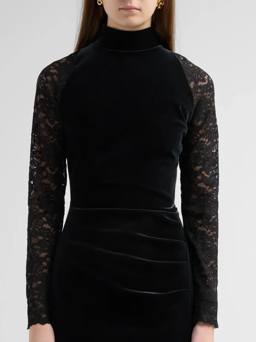 Chiara Boni La Petite Robe Women's Garim Velvet Lace Trumpet Gown | Thumbnail 5 Chiara Boni La Petite Robe Women's Garim Velvet Lace Trumpet Gown | Thumbnail 5