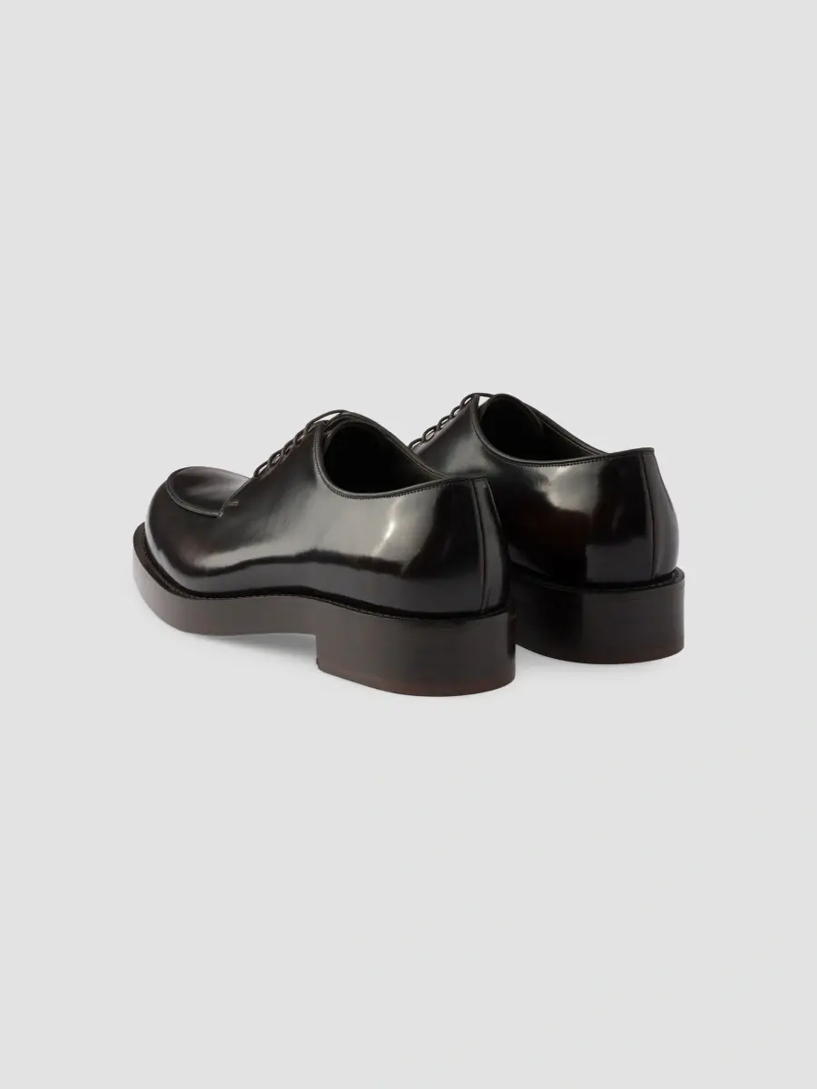 Prada Men's Brushed Leather Derby Shoes | Thumbnail 3