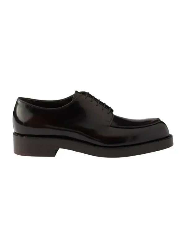 Prada Men's Brushed Leather Derby Shoes
