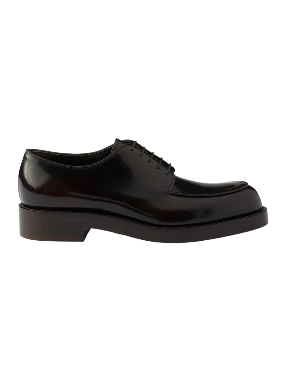 Prada Men's Brushed Leather Derby Shoes