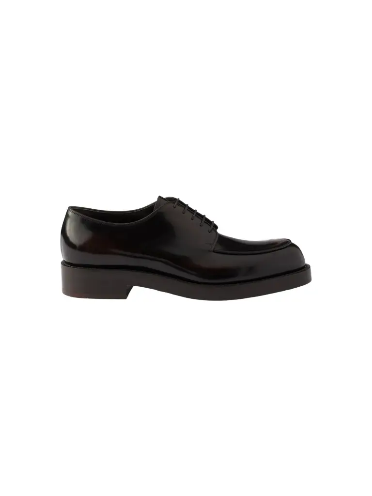 Prada Men's Brushed Leather Derby Shoes