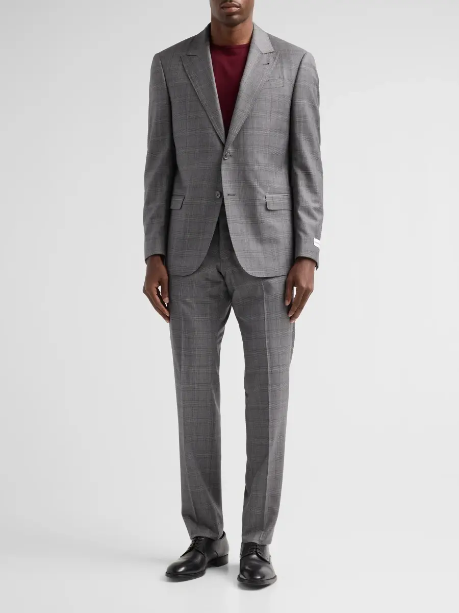 Emporio Armani Men's Glen Check Wool Single-Breasted Suit | Thumbnail 2 Emporio Armani Men's Glen Check Wool Single-Breasted Suit | Thumbnail 2