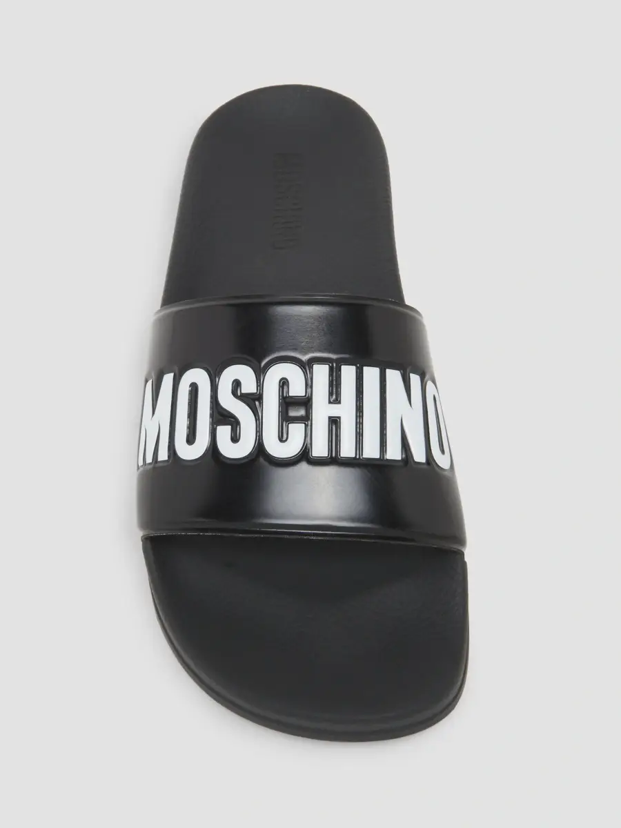 MOSCHINO Men's Logo Pool Slides | Thumbnail 3 MOSCHINO Men's Logo Pool Slides | Thumbnail 3