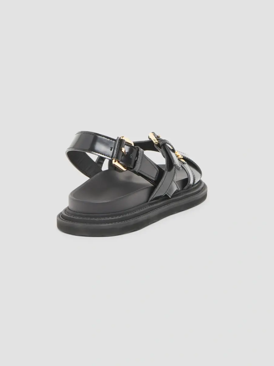MOSCHINO Men's Logo Leather Sandals | Thumbnail 2 MOSCHINO Men's Logo Leather Sandals | Thumbnail 2