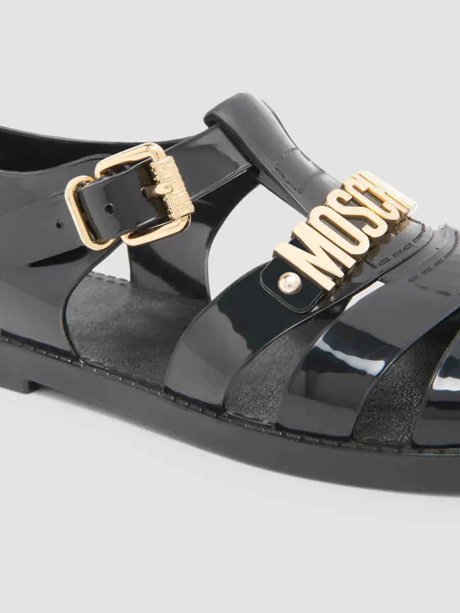 MOSCHINO Men's Logo Leather Sandals | Thumbnail 3 MOSCHINO Men's Logo Leather Sandals | Thumbnail 3