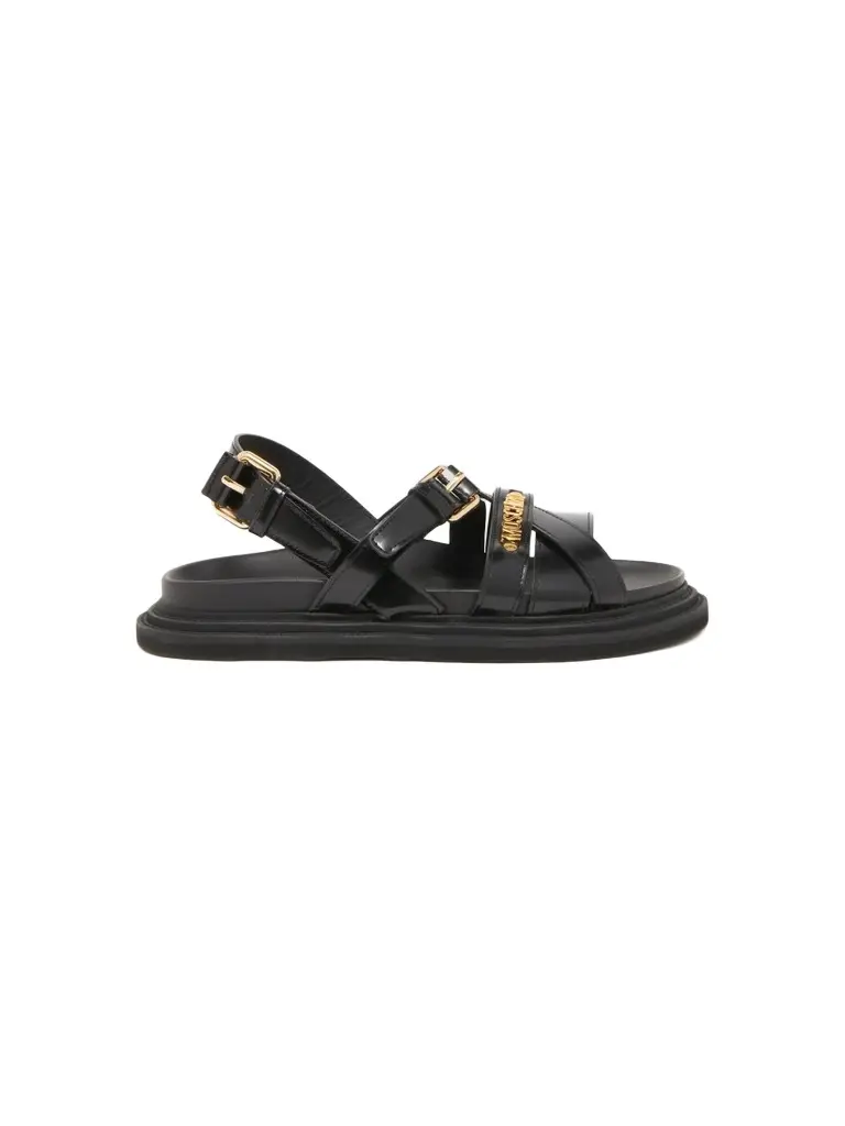 MOSCHINO Men's Logo Leather Sandals