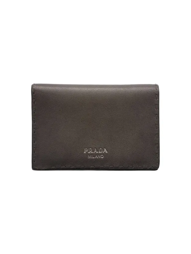 Prada Men's Antiqued Leather Card Holder
