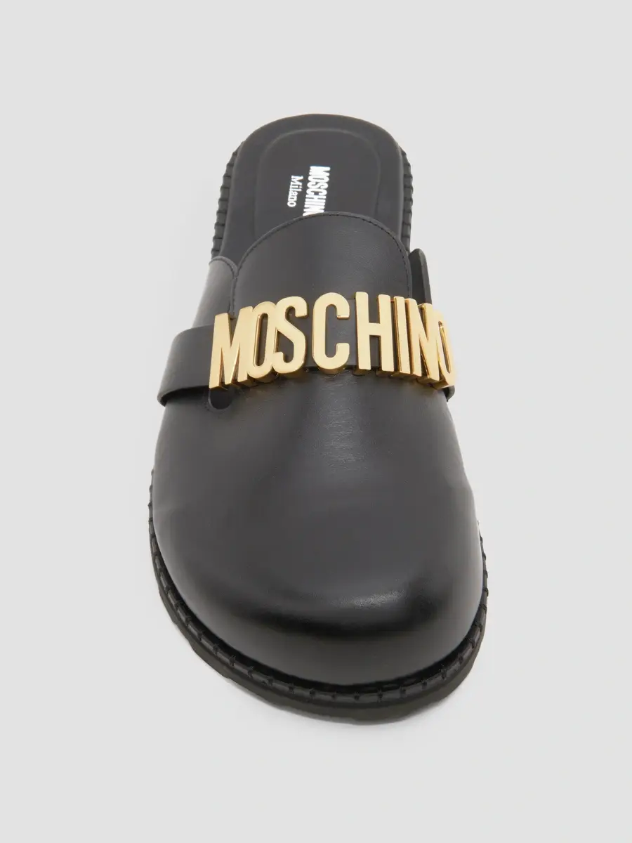 MOSCHINO Men's Logo Faux-Leather Mules | Thumbnail 3
