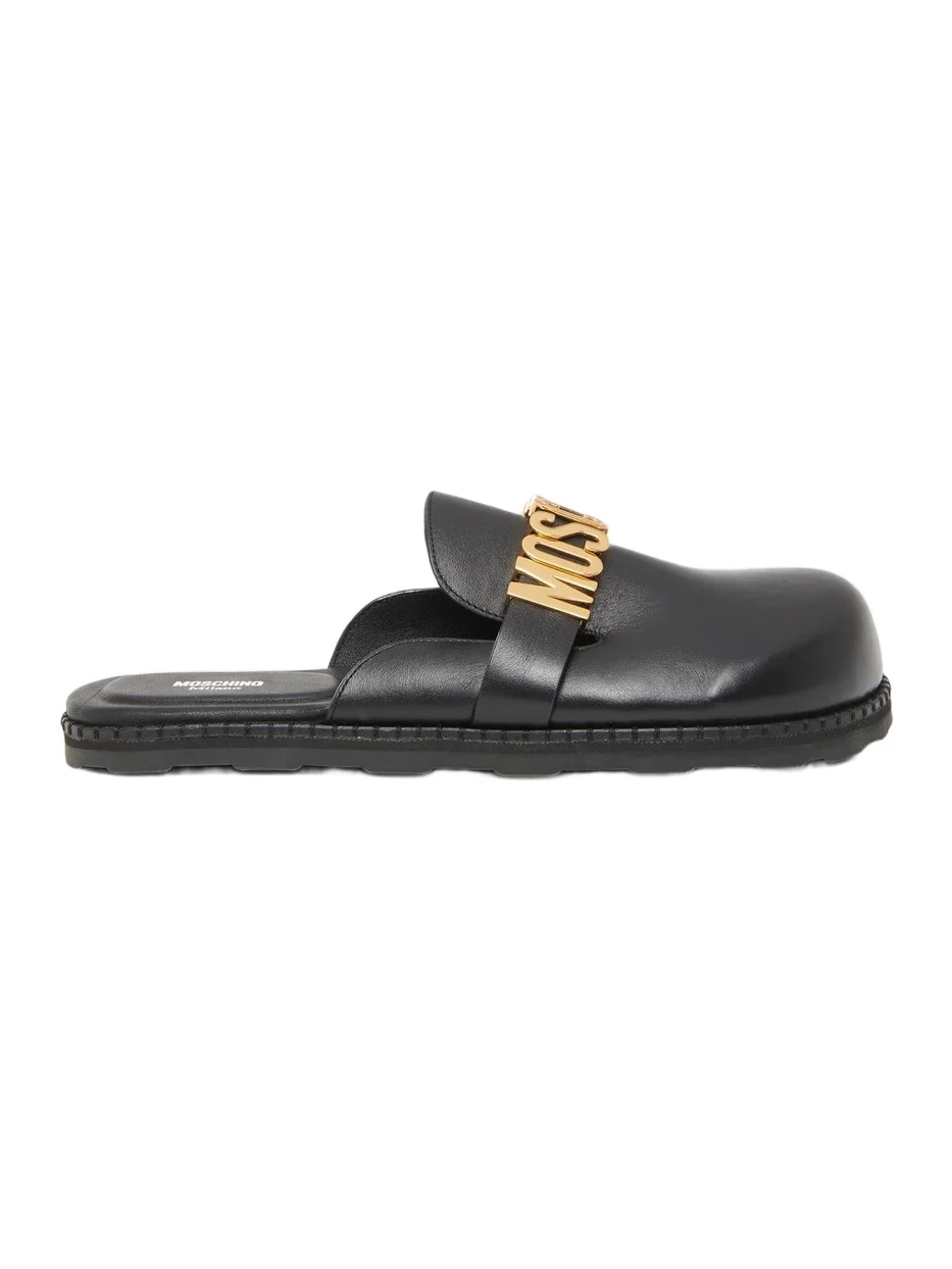 Men's Logo Faux-Leather Mules Men's Logo Faux-Leather Mules