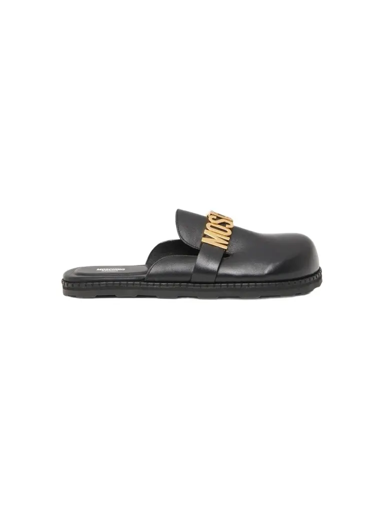 Men's Logo Faux-Leather Mules Men's Logo Faux-Leather Mules