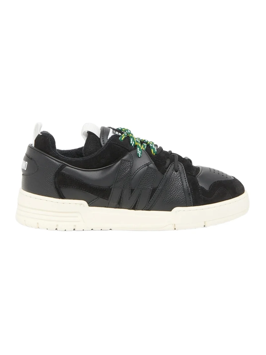 MOSCHINO Men's Leather & Velvet Low-Top Sneakers