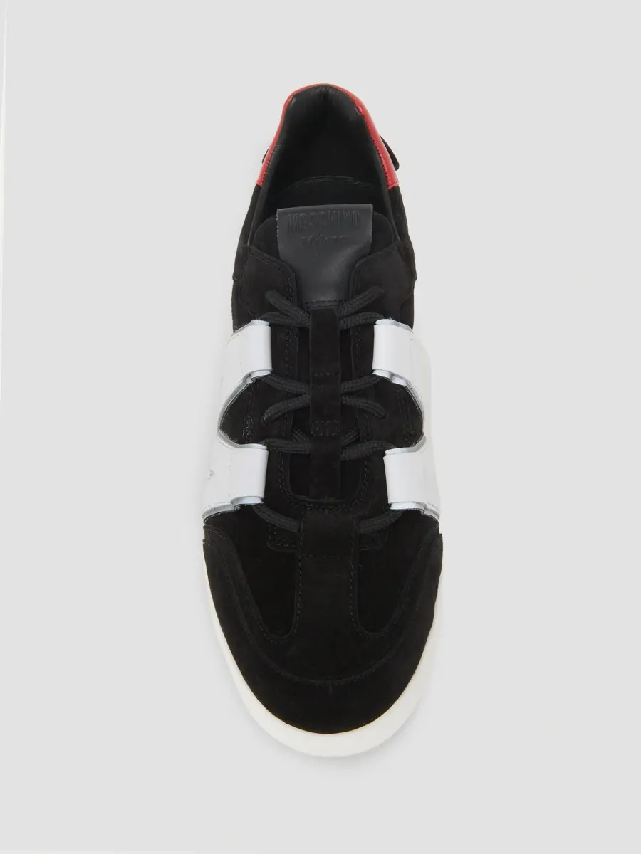 MOSCHINO Men's Logo Suede Low-Top Sneakers | Thumbnail 4 MOSCHINO Men's Logo Suede Low-Top Sneakers | Thumbnail 4
