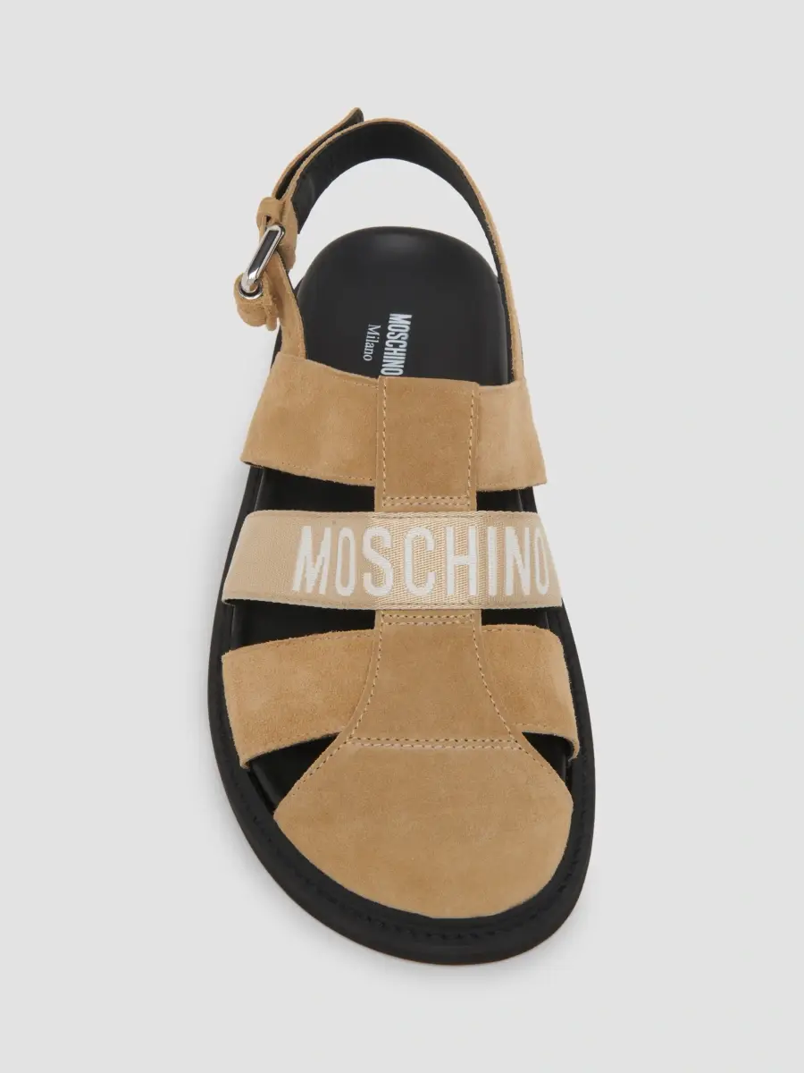 MOSCHINO Men's Logo Suede Fisherman Sandals | Thumbnail 3 MOSCHINO Men's Logo Suede Fisherman Sandals | Thumbnail 3