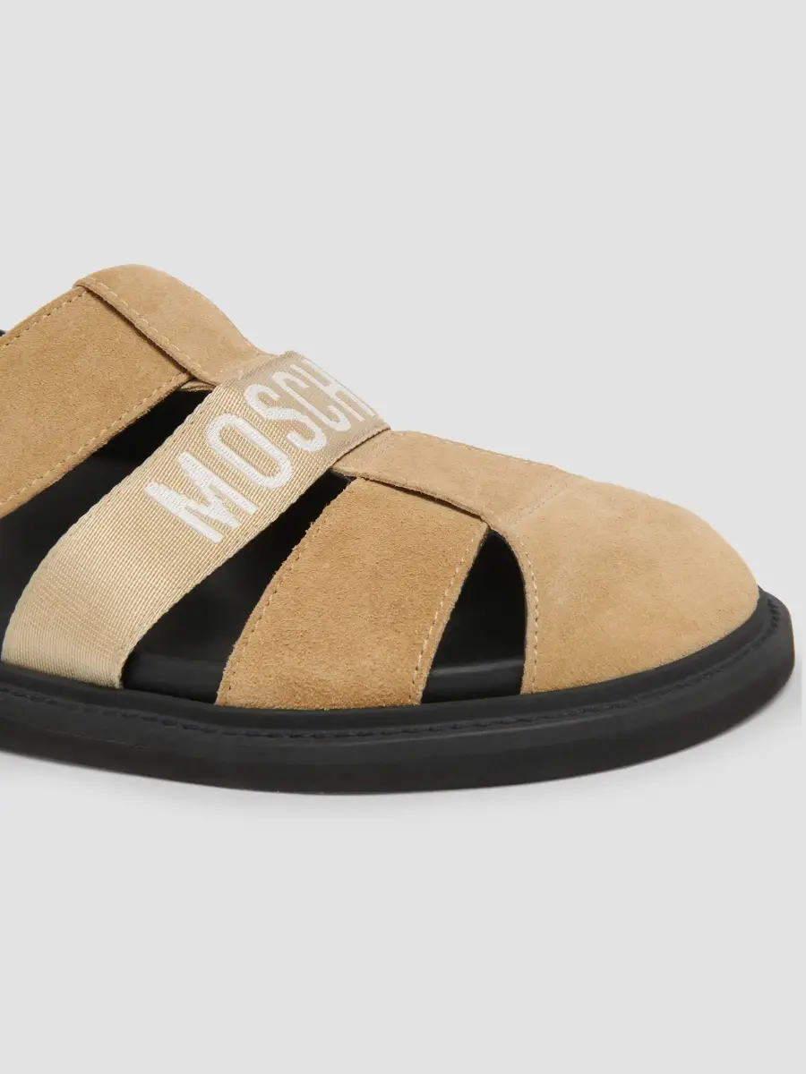 MOSCHINO Men's Logo Suede Fisherman Sandals | Thumbnail 4 MOSCHINO Men's Logo Suede Fisherman Sandals | Thumbnail 4