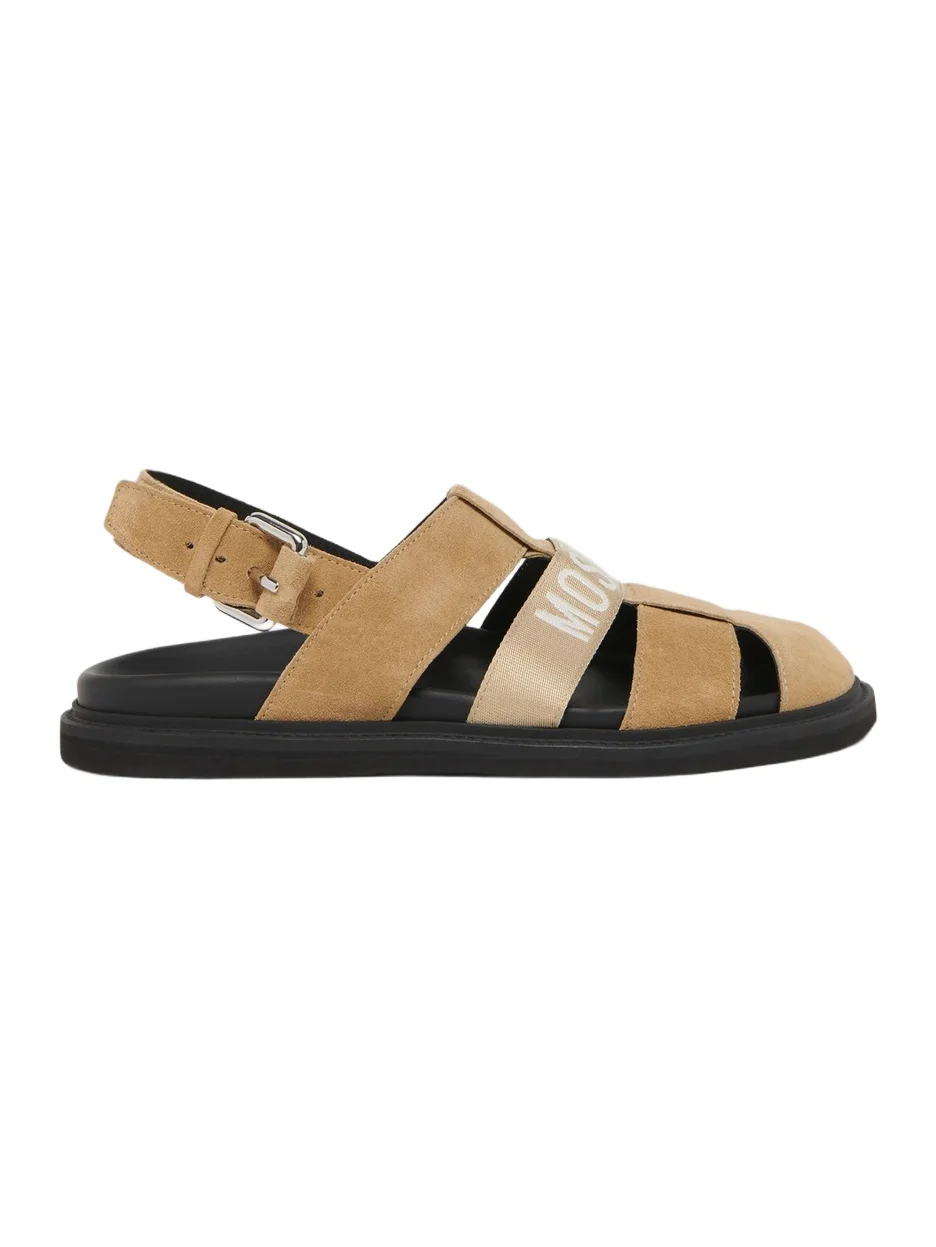 MOSCHINO Men's Logo Suede Fisherman Sandals