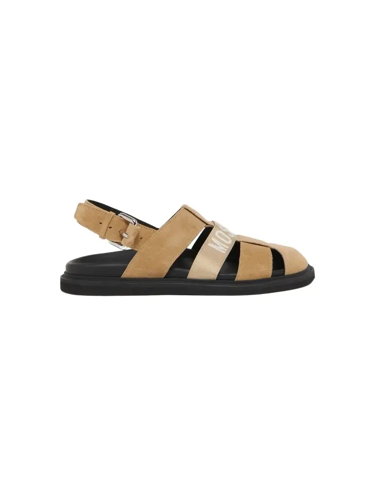 MOSCHINO Men's Logo Suede Fisherman Sandals