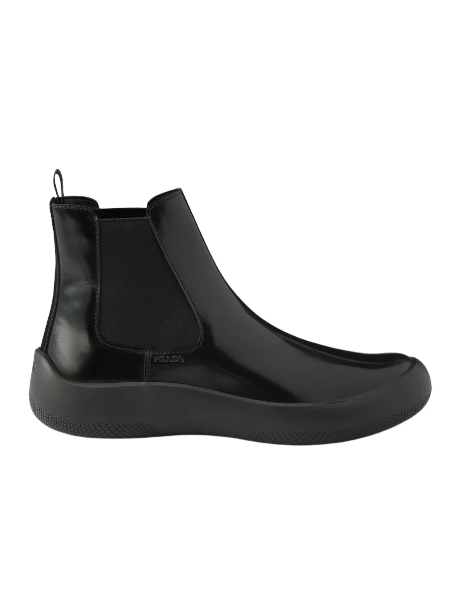 Prada Men's Brushed Leather Chelsea Boots