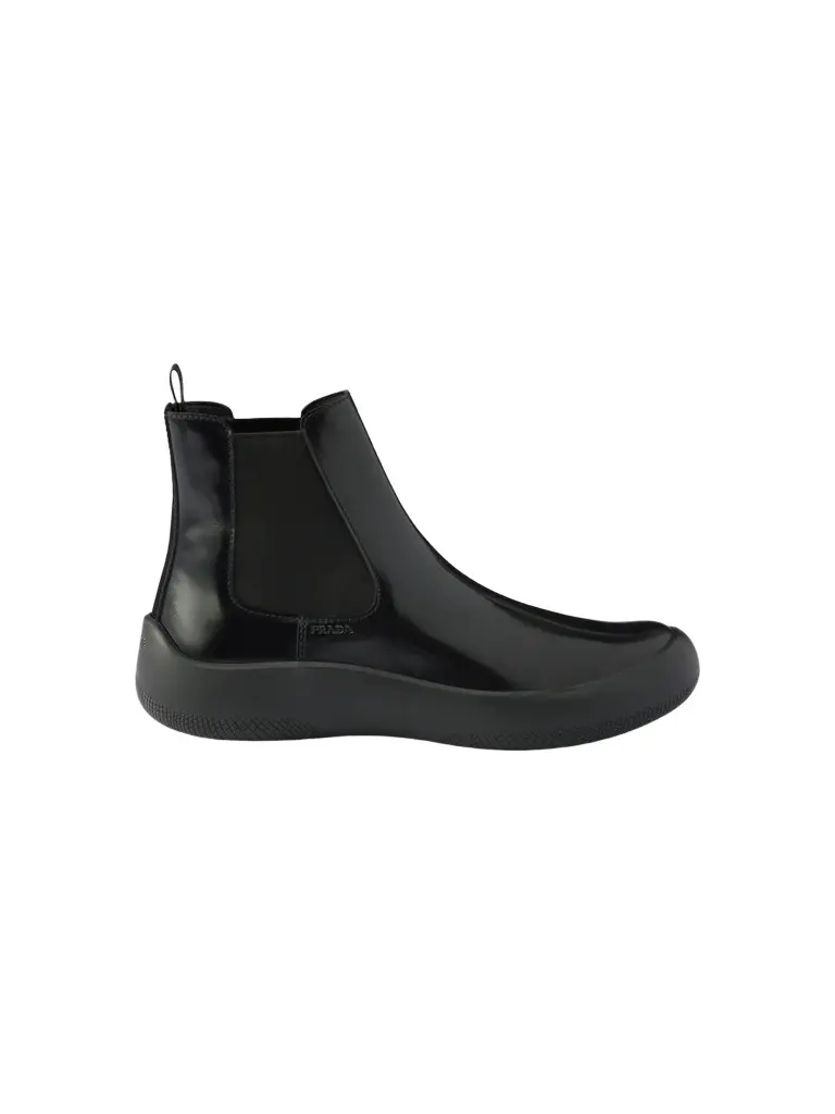 Prada Men's Brushed Leather Chelsea Boots