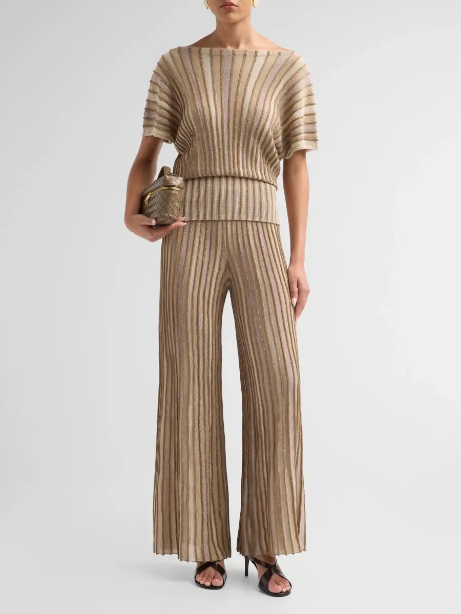 Chiara Boni La Petite Robe Women's Metallic Ribbed Top | Thumbnail 2 Chiara Boni La Petite Robe Women's Metallic Ribbed Top | Thumbnail 2