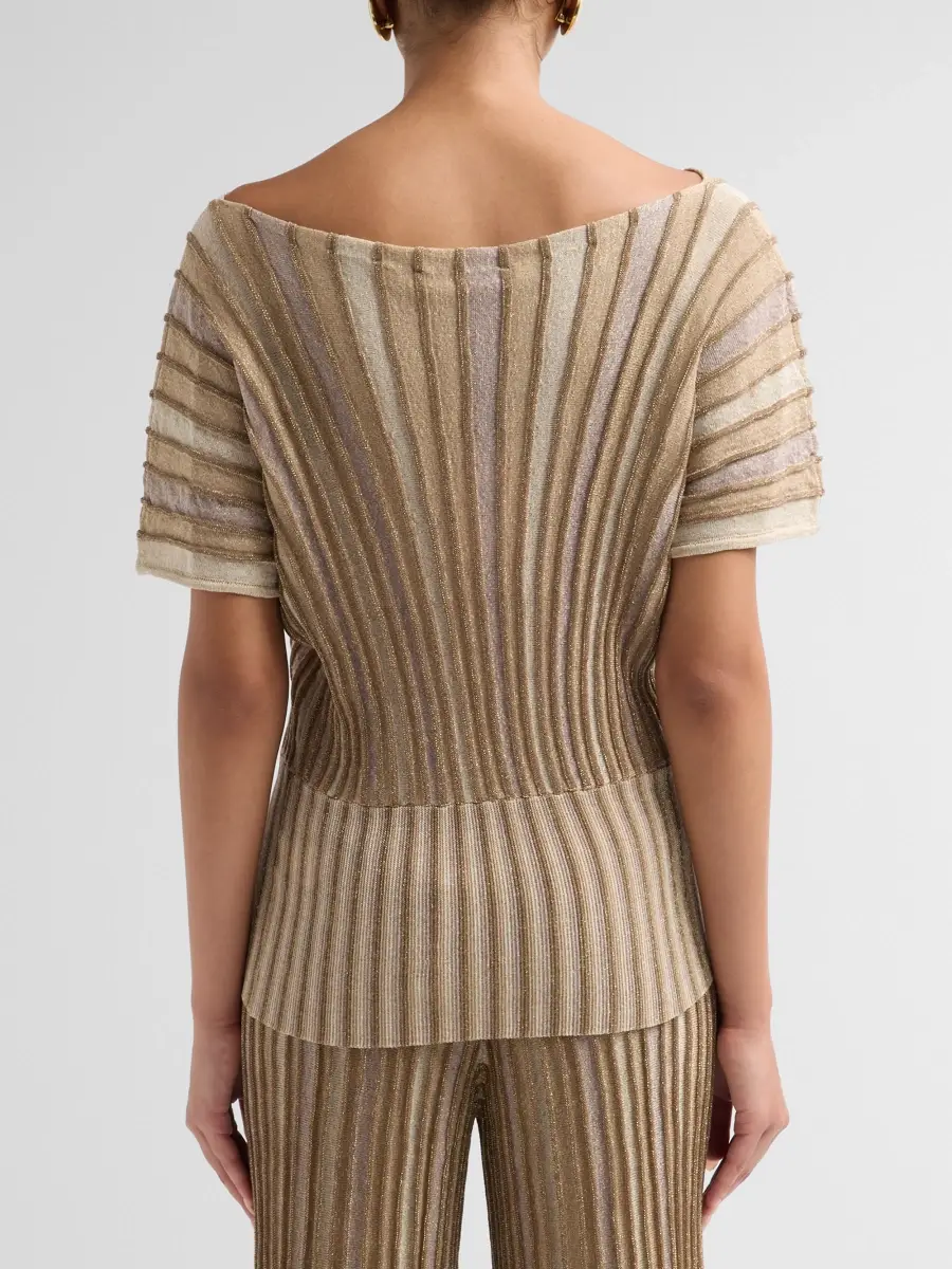 Chiara Boni La Petite Robe Women's Metallic Ribbed Top | Thumbnail 3 Chiara Boni La Petite Robe Women's Metallic Ribbed Top | Thumbnail 3