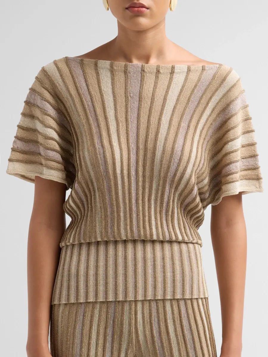 Chiara Boni La Petite Robe Women's Metallic Ribbed Top | Thumbnail 5 Chiara Boni La Petite Robe Women's Metallic Ribbed Top | Thumbnail 5