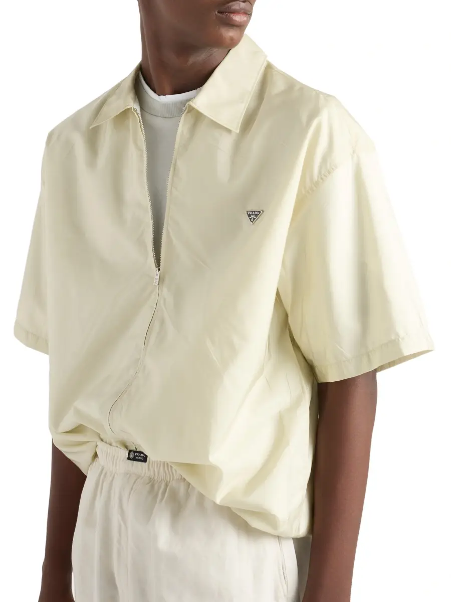 Prada Men's Short-Sleeved Re-Nylon Zipper Shirt | Thumbnail 3 Prada Men's Short-Sleeved Re-Nylon Zipper Shirt | Thumbnail 3