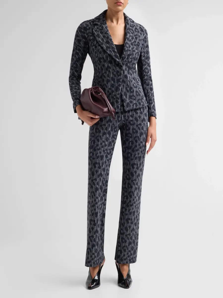 Chiara Boni La Petite Robe Women's Striped Leopard-Print Pants | Thumbnail 2 Chiara Boni La Petite Robe Women's Striped Leopard-Print Pants | Thumbnail 2
