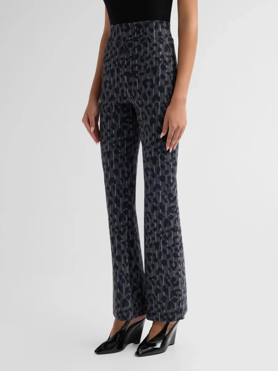Chiara Boni La Petite Robe Women's Striped Leopard-Print Pants | Thumbnail 4 Chiara Boni La Petite Robe Women's Striped Leopard-Print Pants | Thumbnail 4
