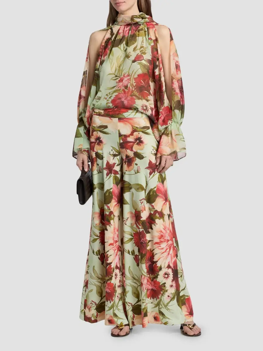 Chiara Boni La Petite Robe Women's Skyla Floral Wide-Leg Pants | Thumbnail 2 Chiara Boni La Petite Robe Women's Skyla Floral Wide-Leg Pants | Thumbnail 2