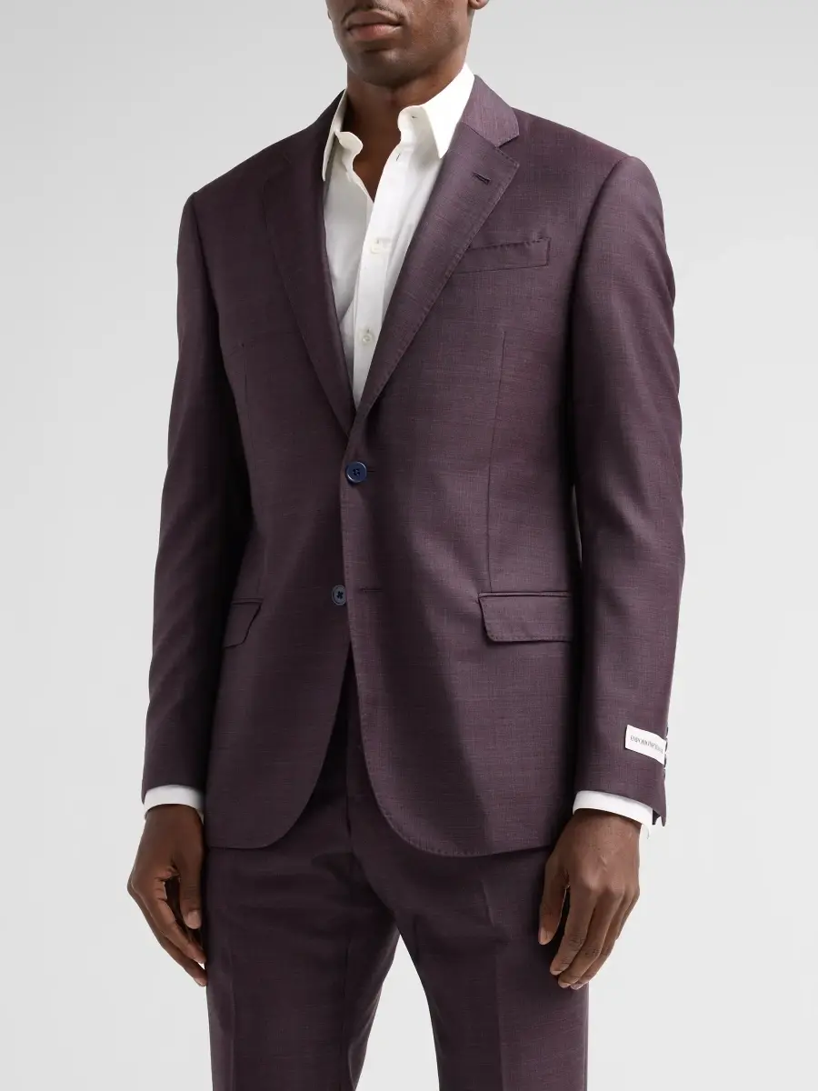 Emporio Armani Men's Textured Wool Single-Breasted Suit | Thumbnail 4 Emporio Armani Men's Textured Wool Single-Breasted Suit | Thumbnail 4