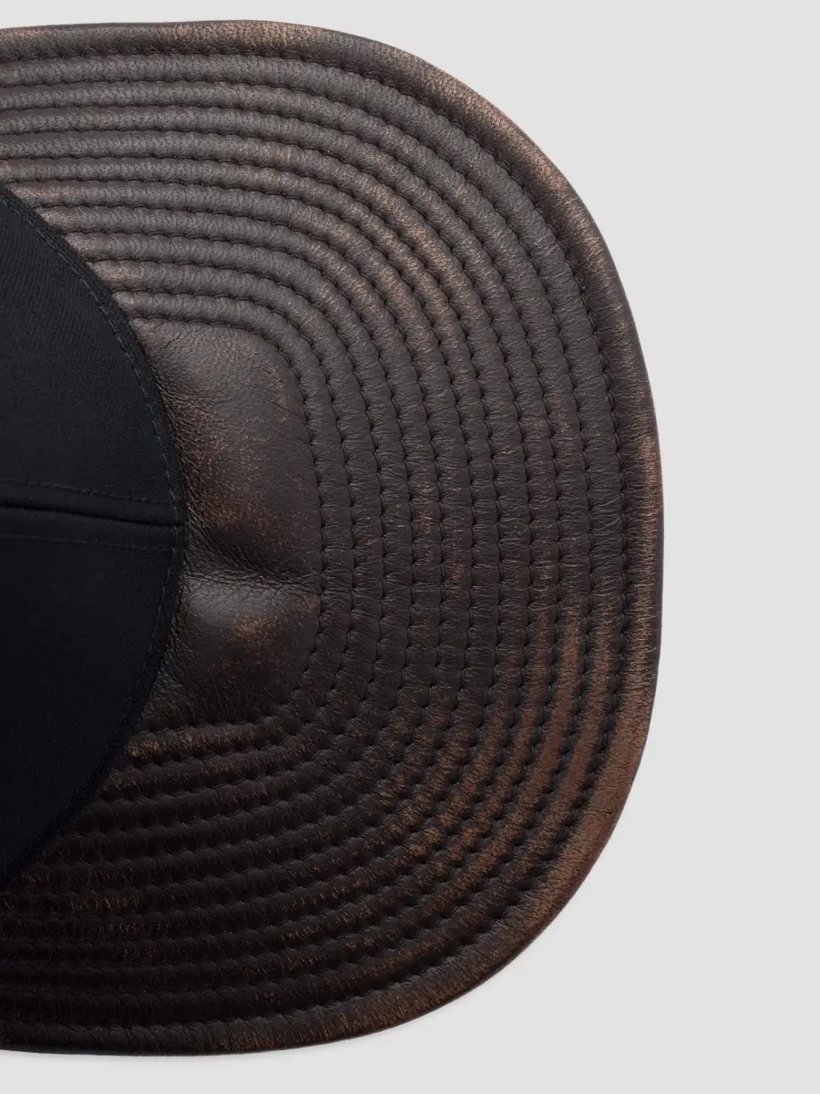 Prada Men's Technical Cotton and Leather Baseball Cap | Thumbnail 4 Prada Men's Technical Cotton and Leather Baseball Cap | Thumbnail 4