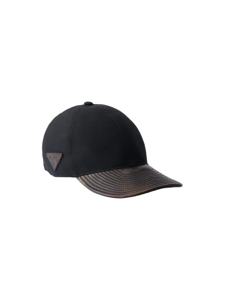 Men's Technical Cotton and Leather Baseball Cap