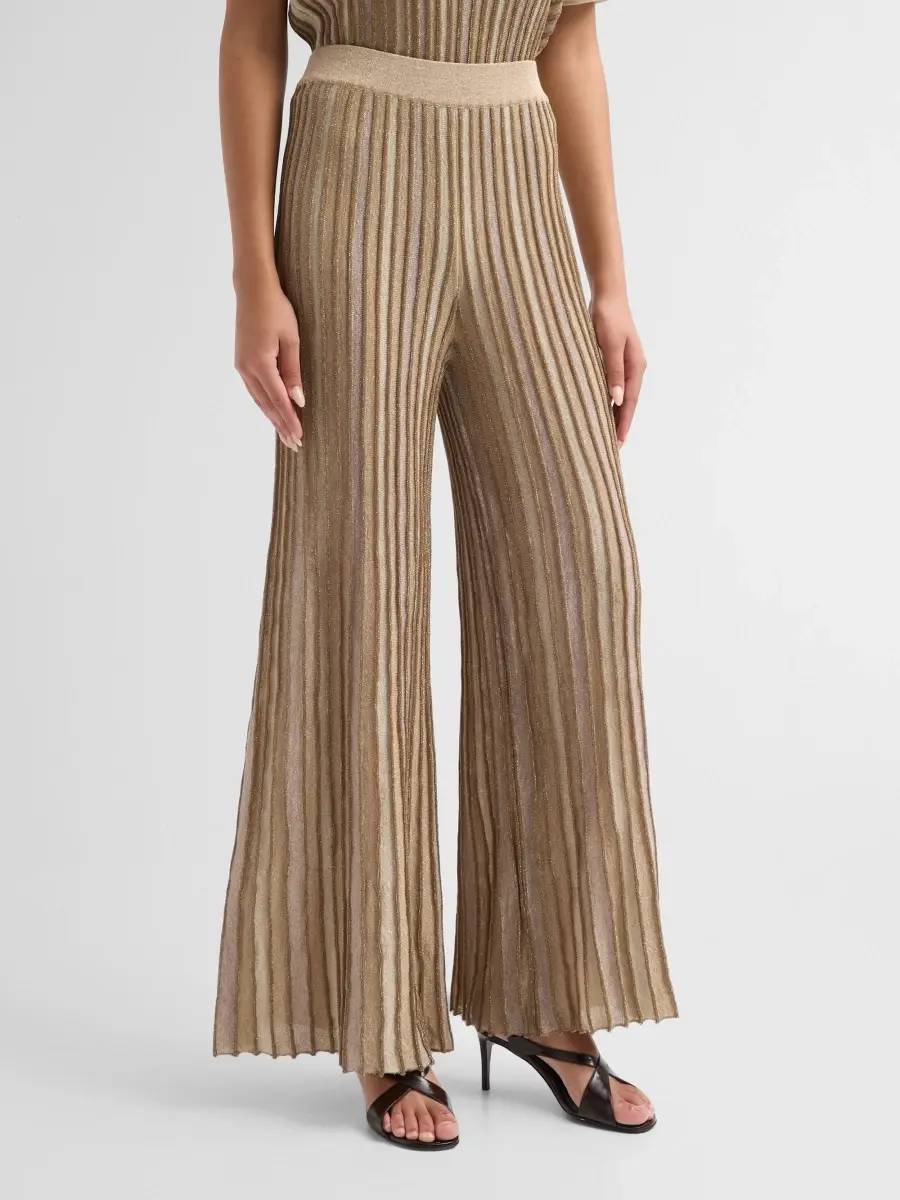 Chiara Boni La Petite Robe Women's Metallic Ribbed Knit Pants | Thumbnail 4 Chiara Boni La Petite Robe Women's Metallic Ribbed Knit Pants | Thumbnail 4
