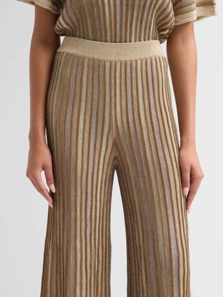 Chiara Boni La Petite Robe Women's Metallic Ribbed Knit Pants | Thumbnail 5 Chiara Boni La Petite Robe Women's Metallic Ribbed Knit Pants | Thumbnail 5