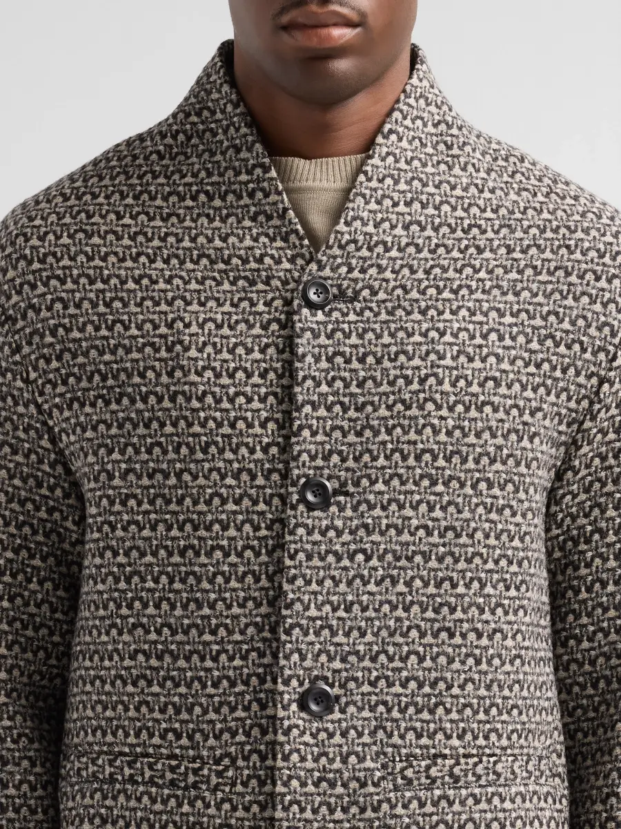 Emporio Armani Men's Geo Tweed-Effect Wool Cardigan Jacket | Thumbnail 5
