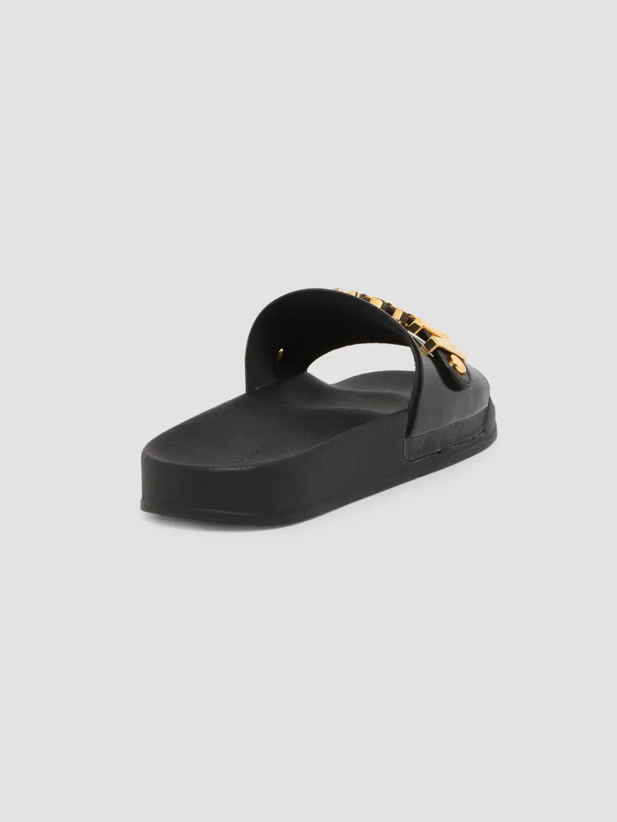 MOSCHINO Men's Logo Pool Slides | Thumbnail 2 MOSCHINO Men's Logo Pool Slides | Thumbnail 2