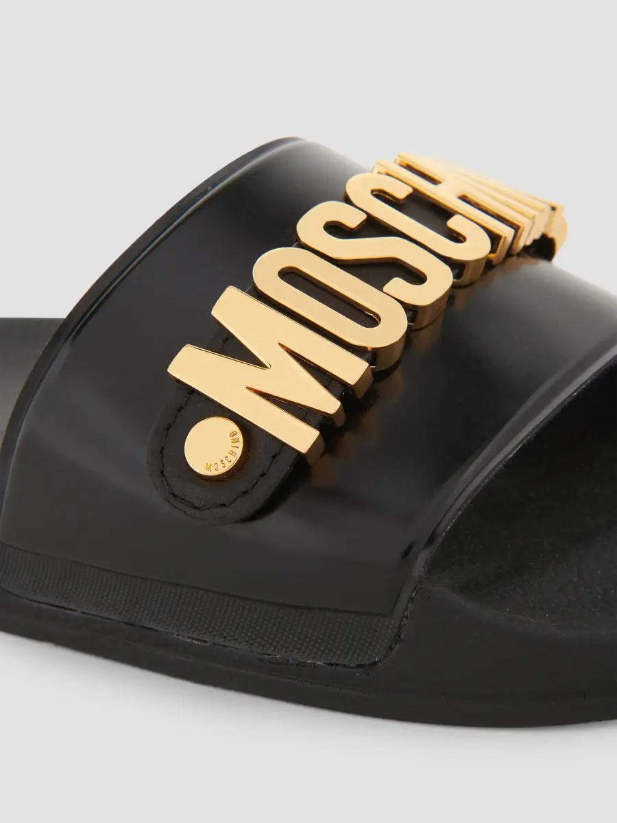 MOSCHINO Men's Logo Pool Slides | Thumbnail 3 MOSCHINO Men's Logo Pool Slides | Thumbnail 3