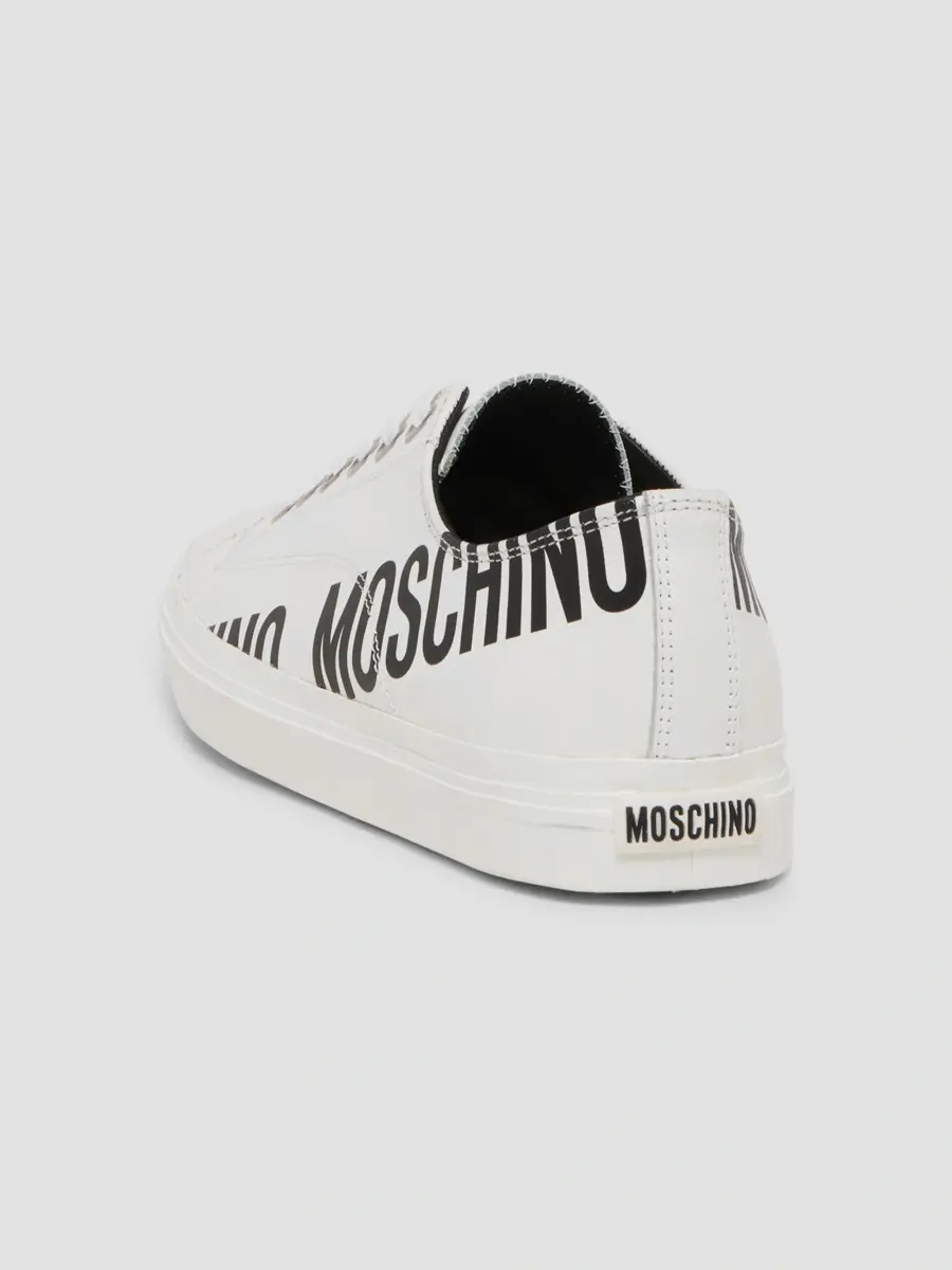 MOSCHINO Men's Logo Faux-Leather Low-Top Sneakers | Thumbnail 2 MOSCHINO Men's Logo Faux-Leather Low-Top Sneakers | Thumbnail 2
