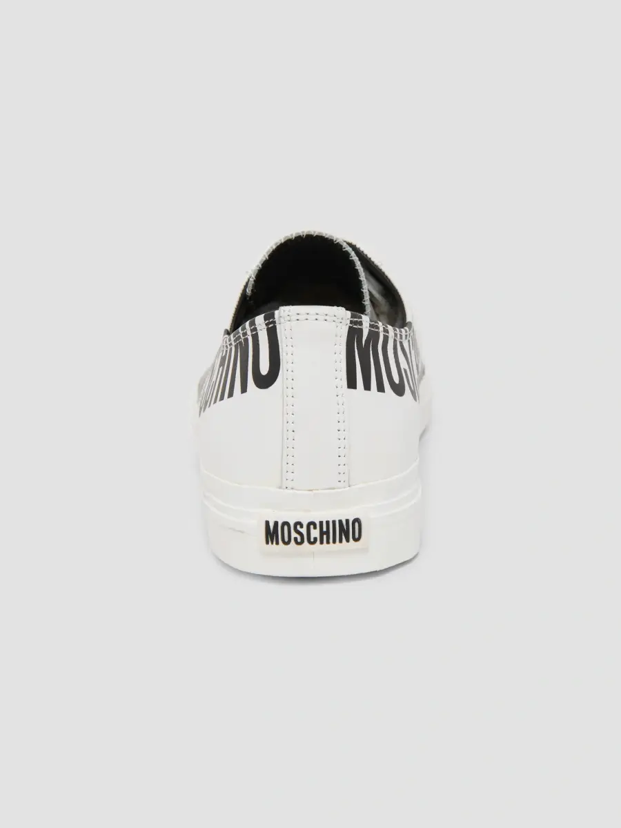 MOSCHINO Men's Logo Faux-Leather Low-Top Sneakers | Thumbnail 3 MOSCHINO Men's Logo Faux-Leather Low-Top Sneakers | Thumbnail 3