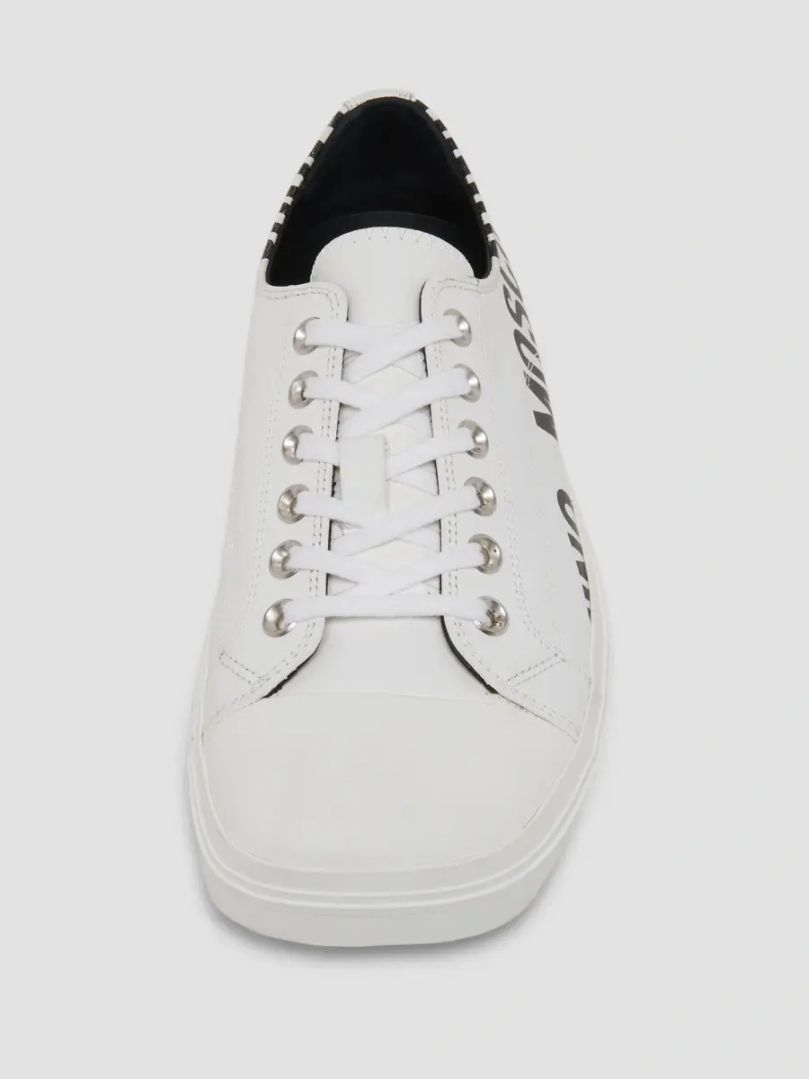 MOSCHINO Men's Logo Faux-Leather Low-Top Sneakers | Thumbnail 4 MOSCHINO Men's Logo Faux-Leather Low-Top Sneakers | Thumbnail 4