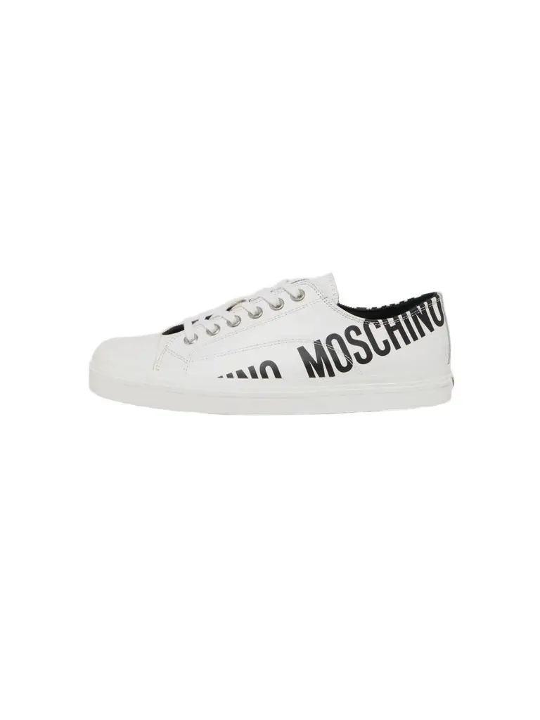 MOSCHINO Men's Logo Faux-Leather Low-Top Sneakers