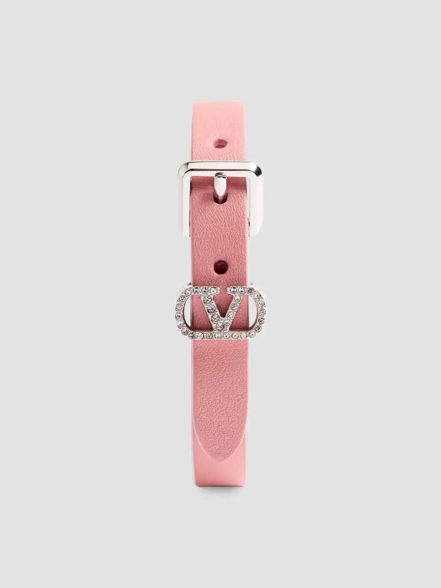 Valentino Women's Ovalette Bracelet in Leather and Swarovski Crystals | Thumbnail 3