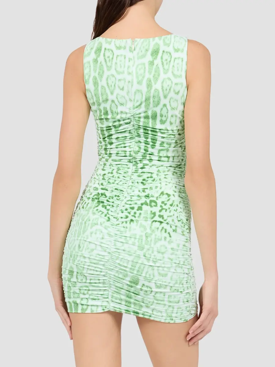 Roberto Cavalli Women's Printed Ruched Midi Dress | Thumbnail 3 Roberto Cavalli Women's Printed Ruched Midi Dress | Thumbnail 3