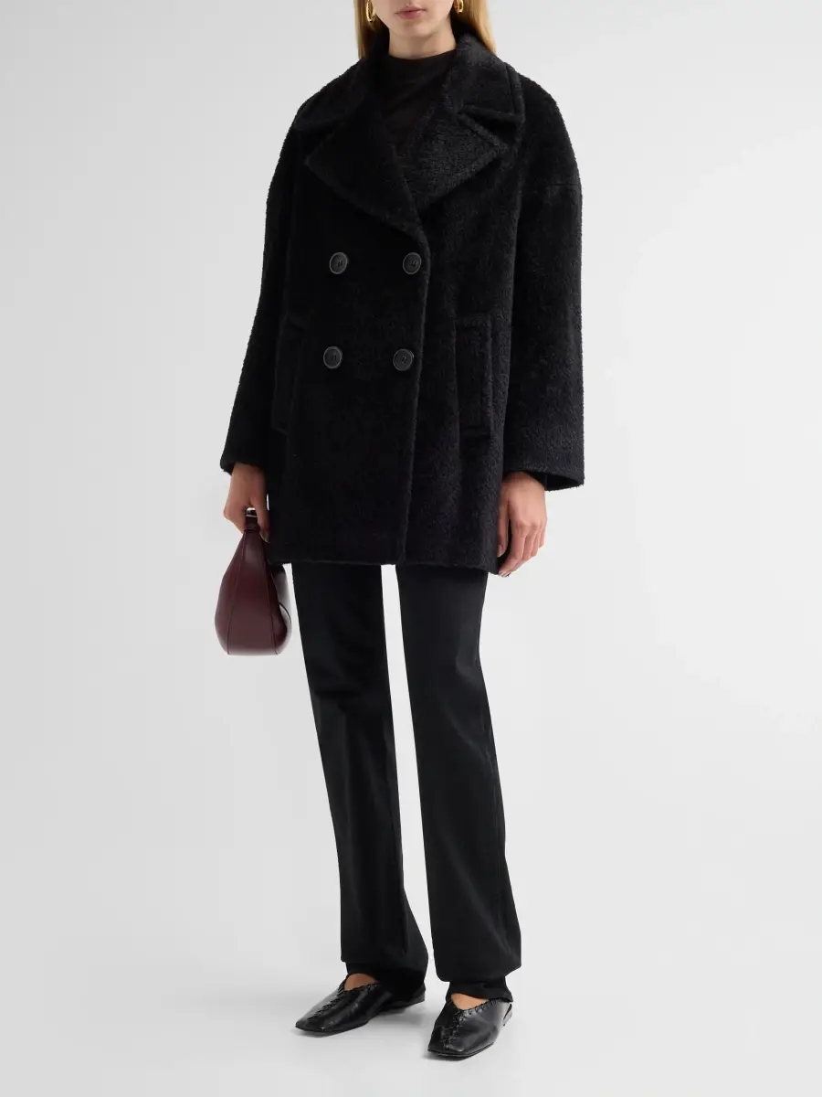 Cinzia Rocca Women's Icons Wool & Alpaca-Blend Peacoat - Black | Thumbnail 2 Cinzia Rocca Women's Icons Wool & Alpaca-Blend Peacoat - Black | Thumbnail 2