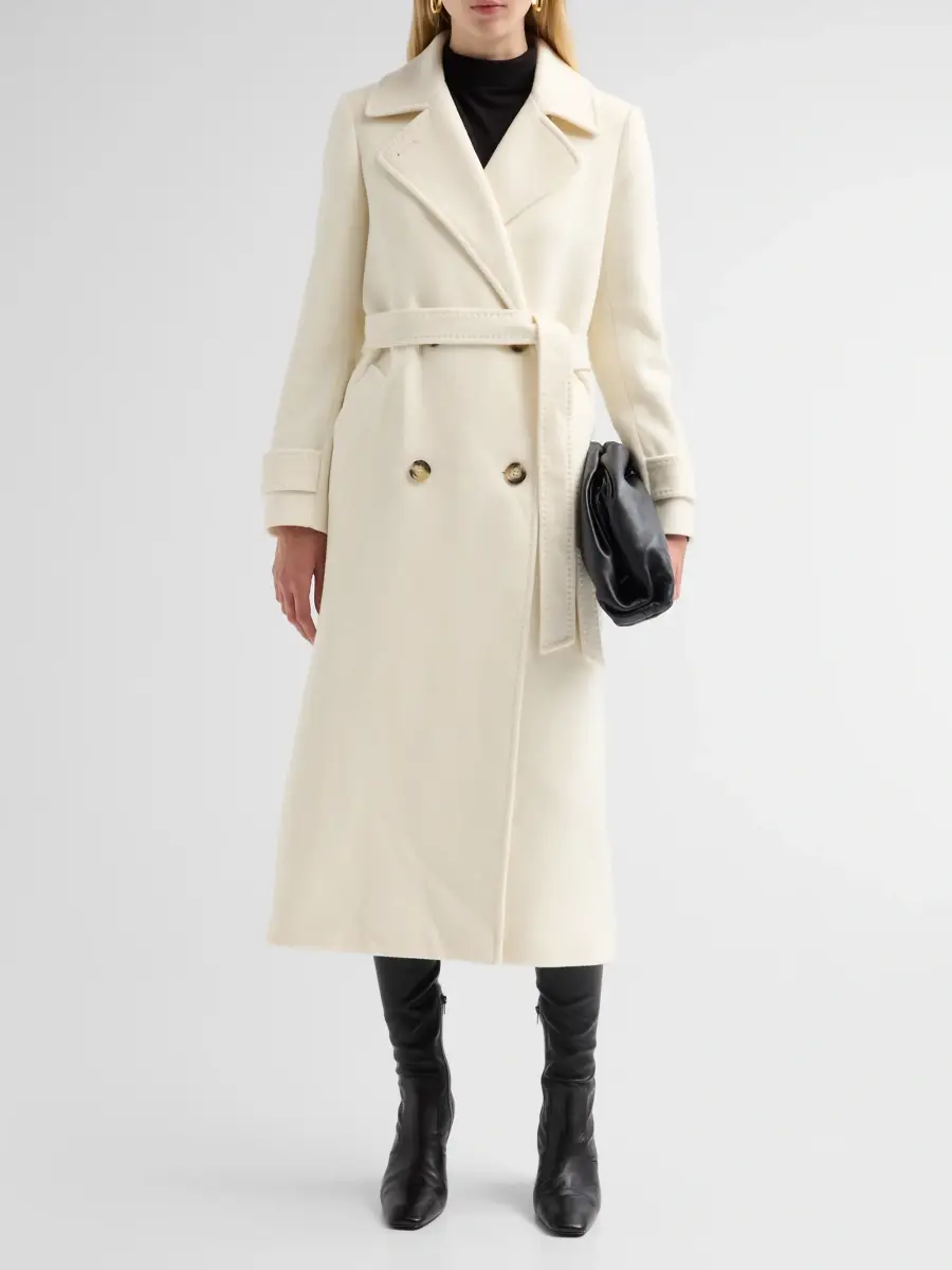 Cinzia Rocca Women's Virgin Wool Double-Breasted Longline Coat | Thumbnail 2 Cinzia Rocca Women's Virgin Wool Double-Breasted Longline Coat | Thumbnail 2